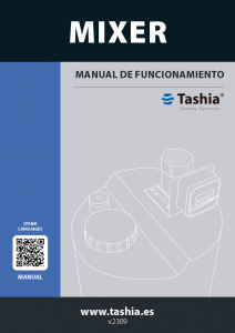 TASHIA MIXER MANUAL FUNCIONAMIENTO USUARIO USER MANUAL